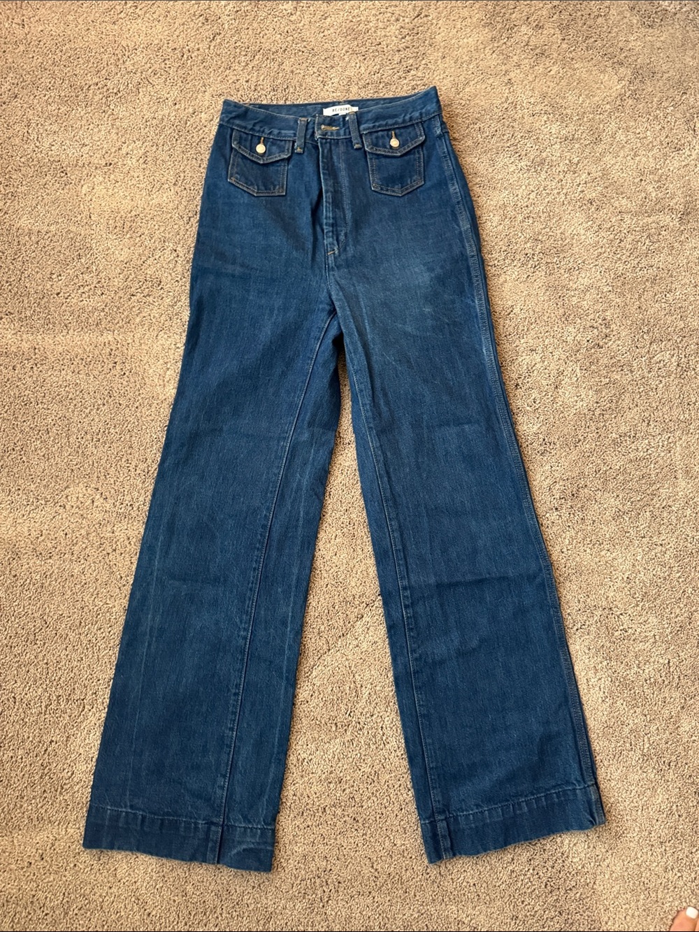Re/Done Women’s Tailored Jeans in Deep Blue Denim